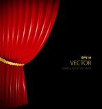 Vector illustration of Red curtain