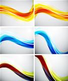Set of color wave backgrounds