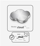 Vector metal 3d cloud icon