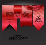 Set of vector red ribbons