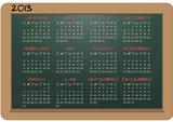 2013 calendar chalkboard