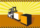 Forklift Truck Materials Handling Retro

