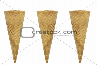 Waffle for ice cream on a white background