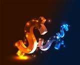 Vector abstract glowing money concept background