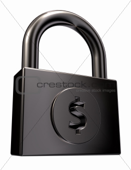 padlock with dollar symbol