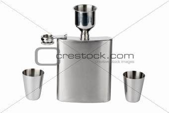 Hip flask with cups
