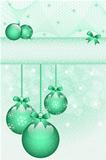 Green christmas balls and bows
