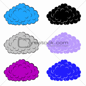 Set of  colorful clouds