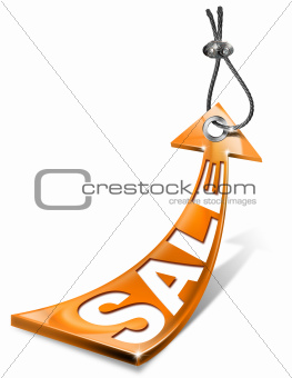 Orange Sale Arrow Tag