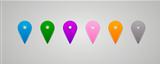 Set of Vector colorful Map Pins Pointer
