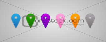 Set of Vector colorful Map Pins Pointer