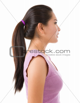 Side view of Asian lady