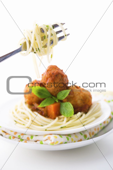 Spaghetti on a fork