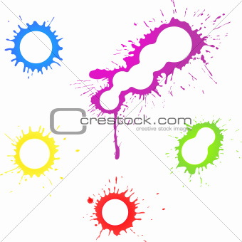 splashes of color ink with a place for your text