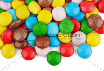 Colorful candy on white