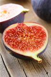 sweet fruit ripe figs on a wooden board