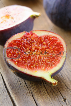 sweet fruit ripe figs on a wooden board