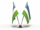 Miniature Flag of Uzbekistan (Isolated)