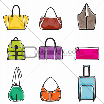 Bags icon set