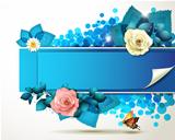 Banner design with roses