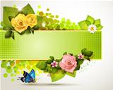Banner design with flowers