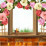 Window with roses