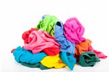 a pile of colorful clothes