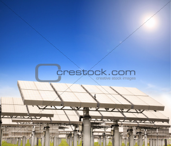 modern solar panel with sun tracking system