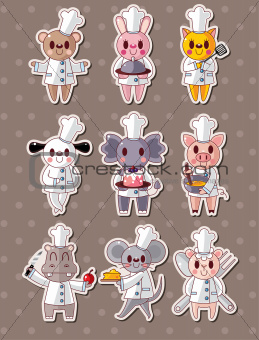 animal chef stickers