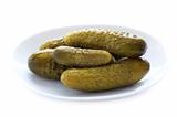 gherkin or gerkins in a dish isolated