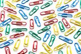colorful paperclips on white