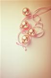 Christmas balls with satin ribbon