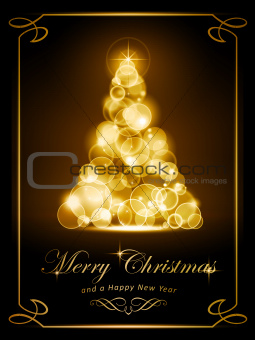 Elegant golden Christmas card