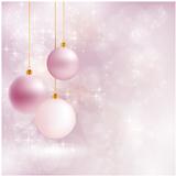 Soft and blurry Christmas background with baubles