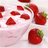 Fresh Yogurt with strawberries