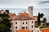 Panoramic View on Monastery Tower in Porec, Croatia