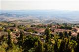 View of the Roofs and Landscape of a Small Town Volterra in Tusc