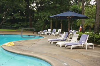 Poolside deck chairs
