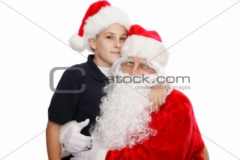 Cute Boy with Santa
