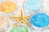 Five colors of bath salt