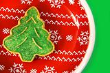 Green christmas tree cookie 