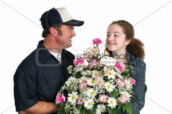 Teen Girl Loves Flowers