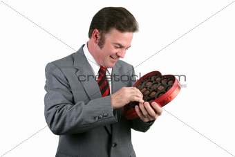 Valentines Guy - Selecting a Chocolate