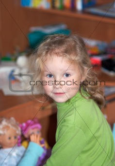Small playing girl portrait