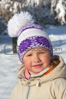 Girl in winter park