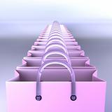 Line of shopping bags