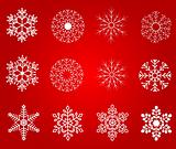 Collection of  winter snowflakes