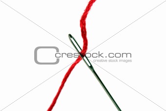 Needle and red thread