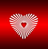 Heart on Red Background