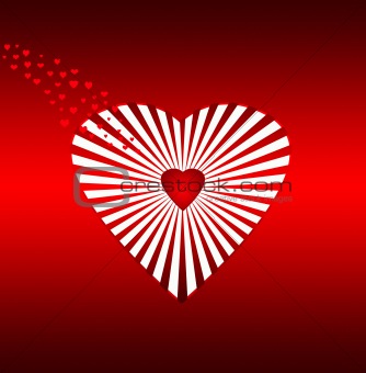 Heart on Red Background